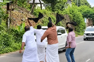VD Satheesan Black Flag Protest Kattappana